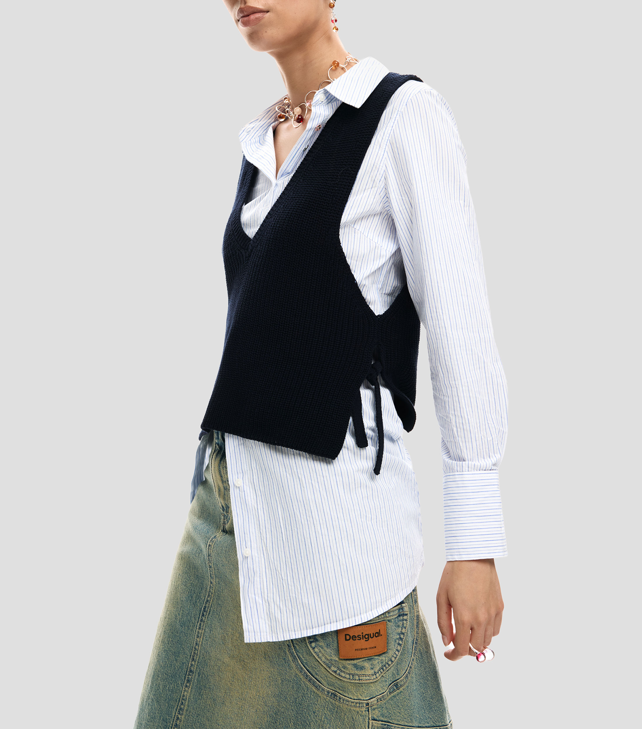Camisa de rayas manga larga Mujer